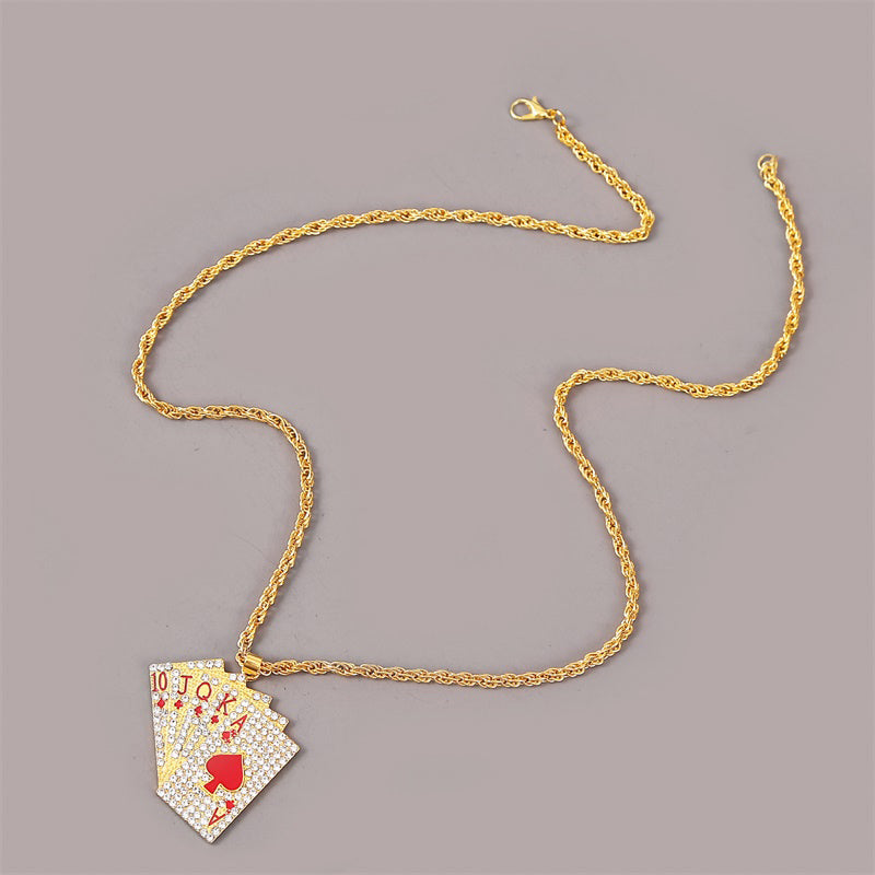 Rope chain with cards pendant