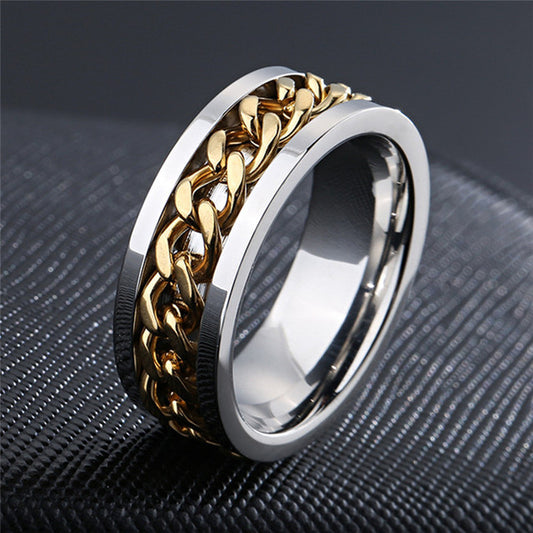 Gold Cuban Link Ring