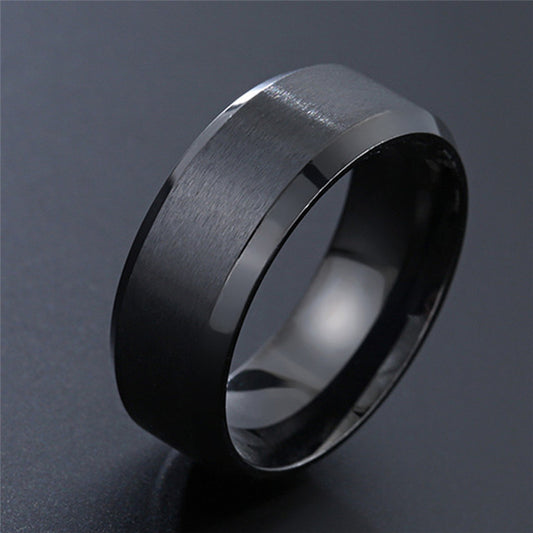 Black Beveled Edge Ring