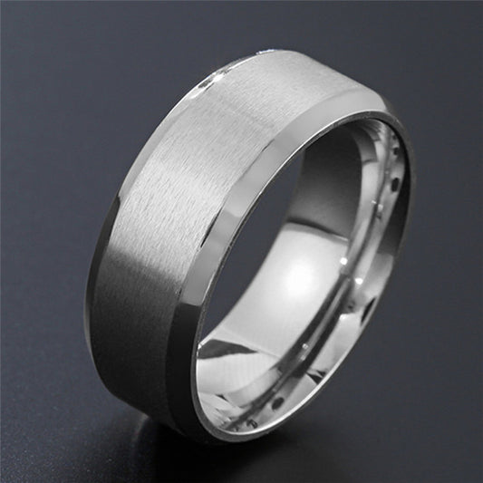 Silver Beveled Edge Ring